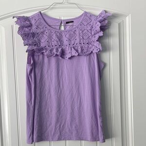 Lily Pulitzer Sz L  Purple Sleeveless Top with Eyelet Details